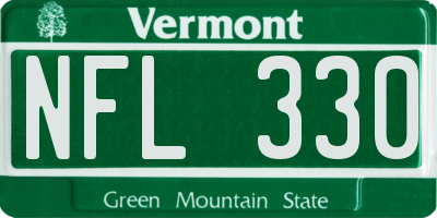 VT license plate NFL330