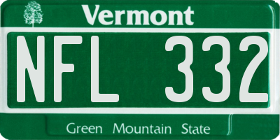 VT license plate NFL332