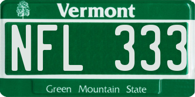 VT license plate NFL333