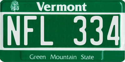 VT license plate NFL334