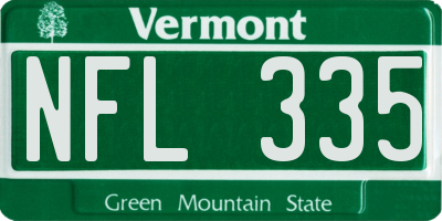 VT license plate NFL335