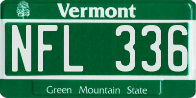 VT license plate NFL336