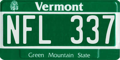 VT license plate NFL337