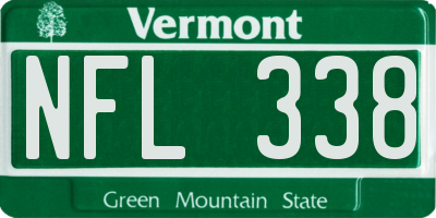 VT license plate NFL338