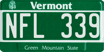VT license plate NFL339