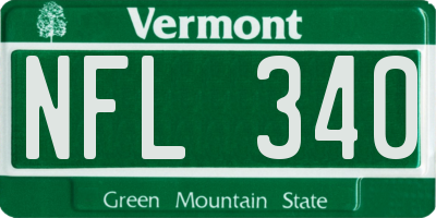 VT license plate NFL340