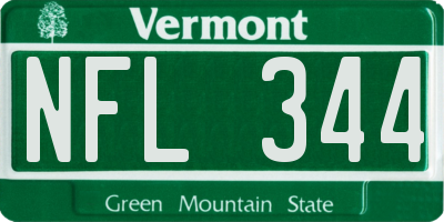 VT license plate NFL344