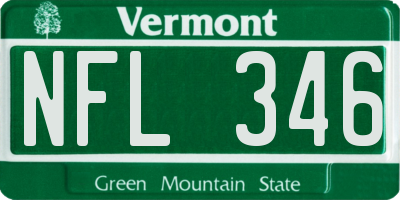 VT license plate NFL346