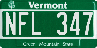 VT license plate NFL347