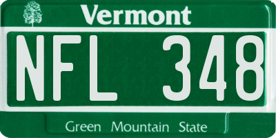 VT license plate NFL348