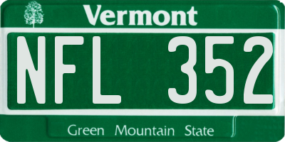 VT license plate NFL352