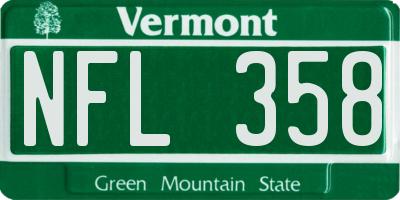 VT license plate NFL358