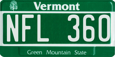 VT license plate NFL360