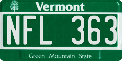 VT license plate NFL363