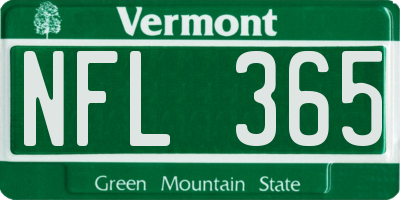 VT license plate NFL365