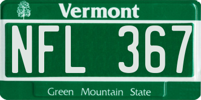 VT license plate NFL367
