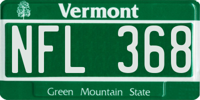 VT license plate NFL368