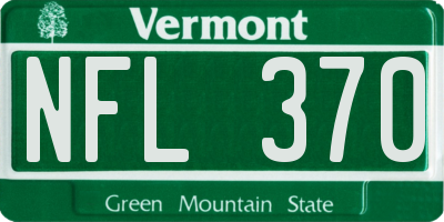 VT license plate NFL370