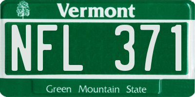 VT license plate NFL371
