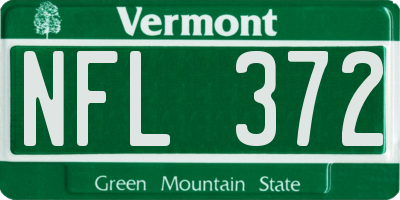 VT license plate NFL372