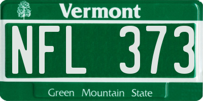 VT license plate NFL373