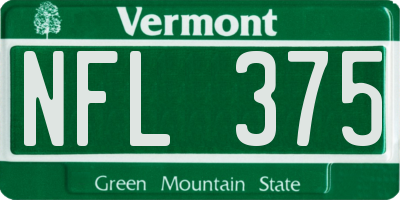VT license plate NFL375