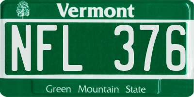 VT license plate NFL376
