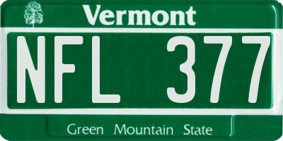 VT license plate NFL377
