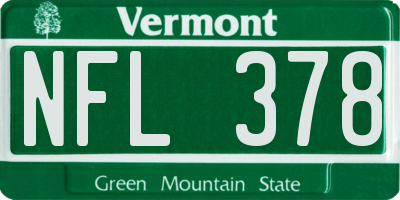 VT license plate NFL378