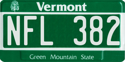 VT license plate NFL382