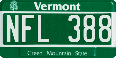 VT license plate NFL388