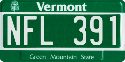 VT license plate NFL391