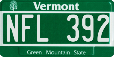 VT license plate NFL392
