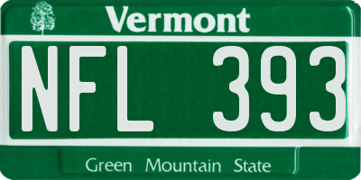 VT license plate NFL393
