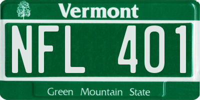 VT license plate NFL401