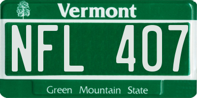VT license plate NFL407