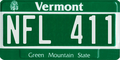 VT license plate NFL411