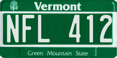 VT license plate NFL412