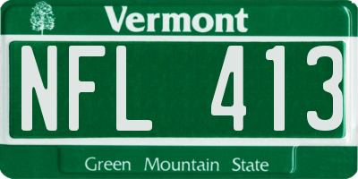 VT license plate NFL413