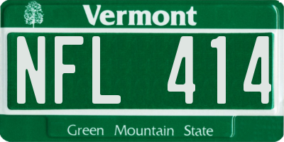 VT license plate NFL414