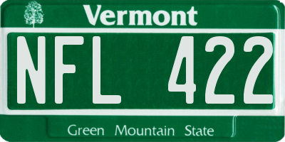 VT license plate NFL422