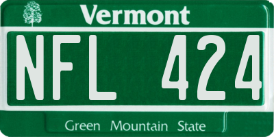 VT license plate NFL424