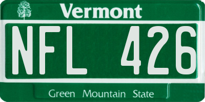VT license plate NFL426