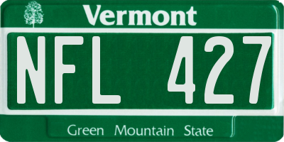 VT license plate NFL427