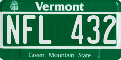 VT license plate NFL432