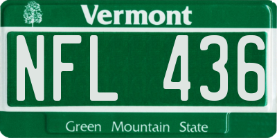 VT license plate NFL436