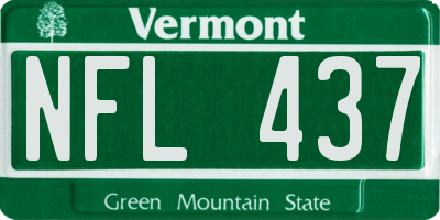 VT license plate NFL437