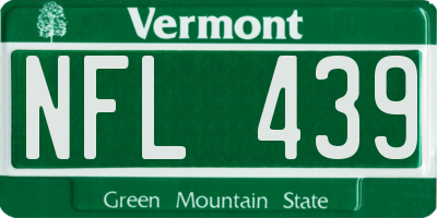 VT license plate NFL439