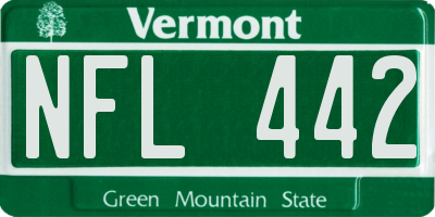 VT license plate NFL442