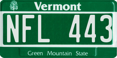 VT license plate NFL443